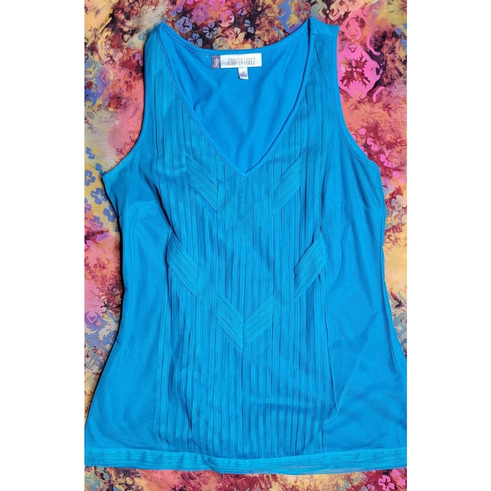 Beautiful Blue Multi Layer Tank Top from J. Lo